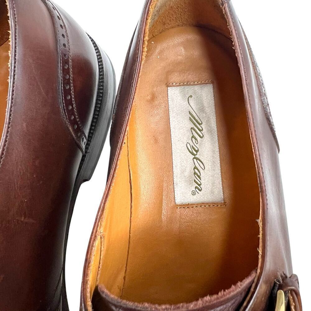 MEZLAN ATHENS Brown Leather Oxford Monk Strap Dress Shoes Men's 10.5 M - Picture 10 of 13
